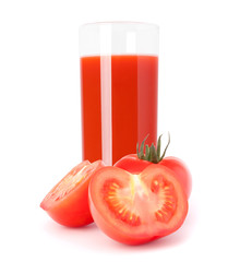 Tomato vegetable juice in glass