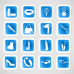 Cosmetic, make up and beauty icons.