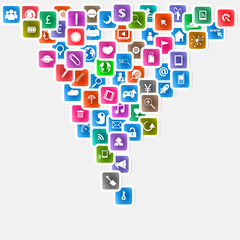 Social network background with media icons