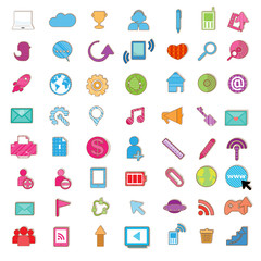 Social color Media color Icon, Network Vector