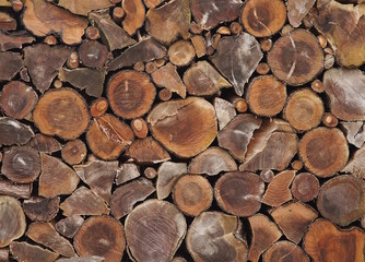 Hintergrund Brennholzstapel beim Trocknen