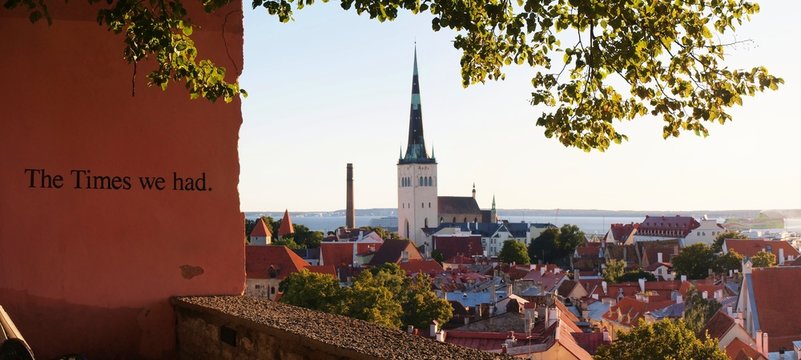Skyline of Tallinn, Estonia at sunrise