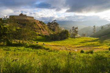 Ingapirca, wall and town, largest known Inca ruins in Ecuador