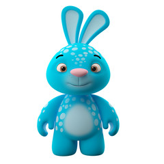 Amazing 3D happy easter bunny, merry cartoon rabbit