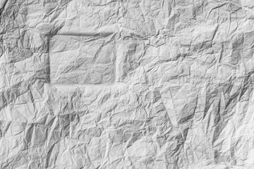 Silhouette of the rectangle on a white crumpled paper