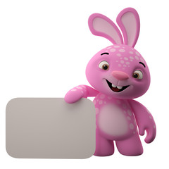 Amazing 3D velikonoční zajíček, veselé kreslený králík