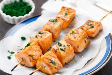 Salmon skewers