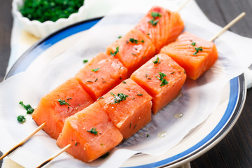 Salmon skewers