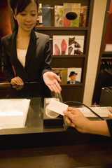 customer paying by credit card