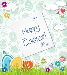 Postcard: Happy Easter. Easter eggs