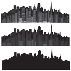 Obraz premium Vector cities silhouettes.