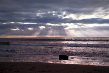 A sunset over the sea