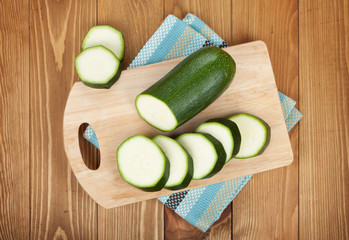 Zucchini on cutting board