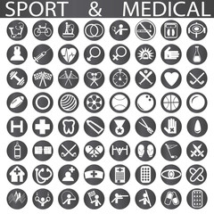 sport and medical icons