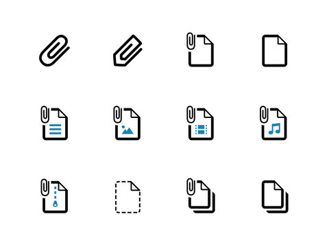File Clip duotone icons on white background.