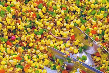 Salad with corn and paprika