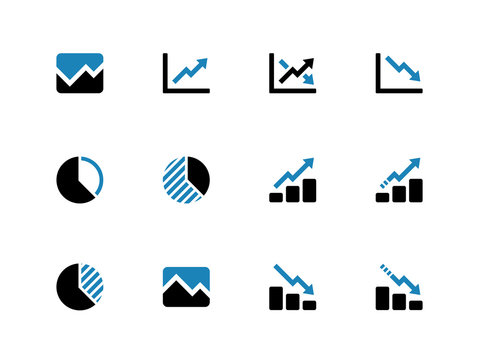 Line chart and Diagram duotone icons.