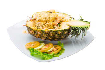 Pineapple salad with seafood