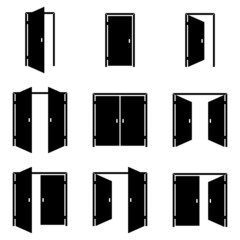 Set of different door icons