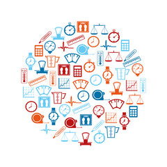 Obraz premium measuring icons in circle