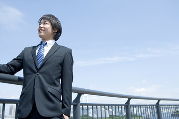 businessman looking up