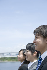 male and female new employee facing front