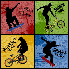 Naklejka premium Bike vs Skate