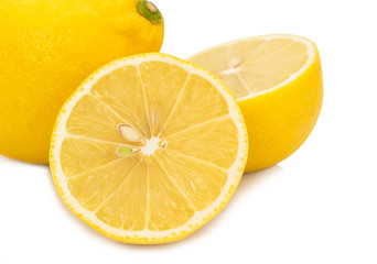 Fresh lemon  isolated on white background