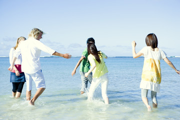 young people in sea