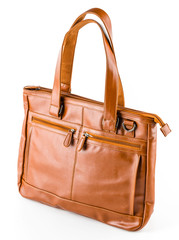 Leather bag isolated on white background
