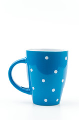 Polka mug cup isolated white background