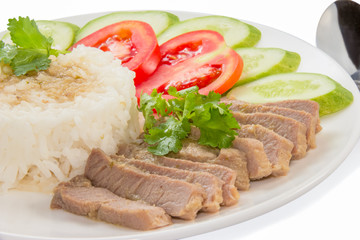 baked pork with jasmine rice