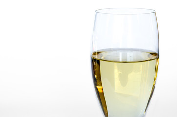 Isolated glass of white wine