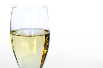 Isolated glass of white wine