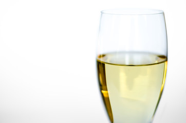 Isolated glass of white wine