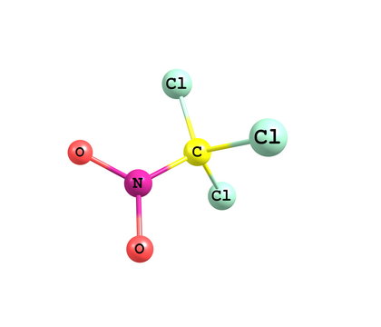 Chloropicrin molecular structure isolated on white