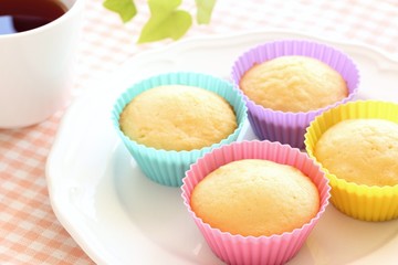 シリコンカップのカップケーキ