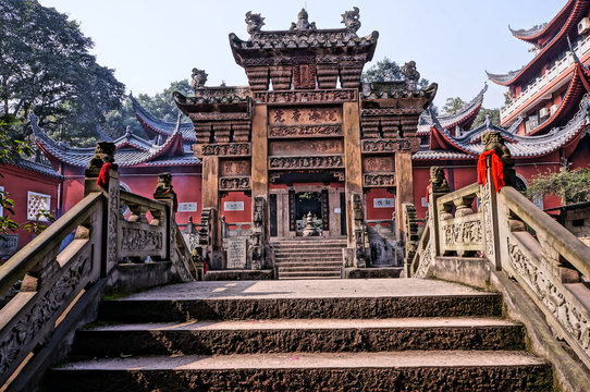 Fototapeta Stone arch in the temple, Chongqing, China