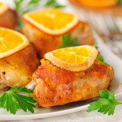 Roast Chicken with Oranges