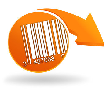 code-barre sur bouton orange