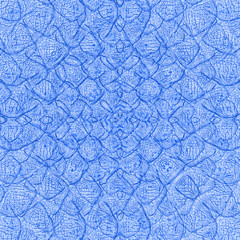 painted blue lizard skin.