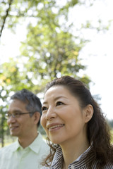 Fototapeta premium smiling senior husband and wife