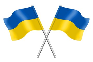 Two Ukrainian flags