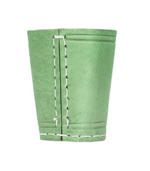 green  leather pencil holder
