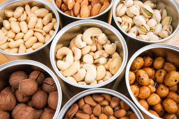 pecan, pistachios, almond, peanut, cashew,Pine nuts