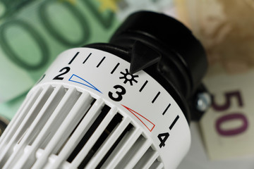 Energie sparen - Thermostat mit Euros - g564