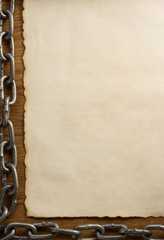 metal chain and old paper