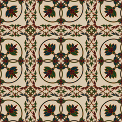 Vector seamless  vintage floral pattern