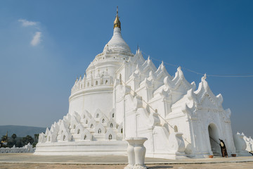 White pagoda of Hsinbyume (Myatheindan) in Mingun, Myanmar