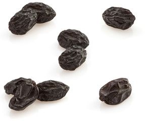 raisins on white background